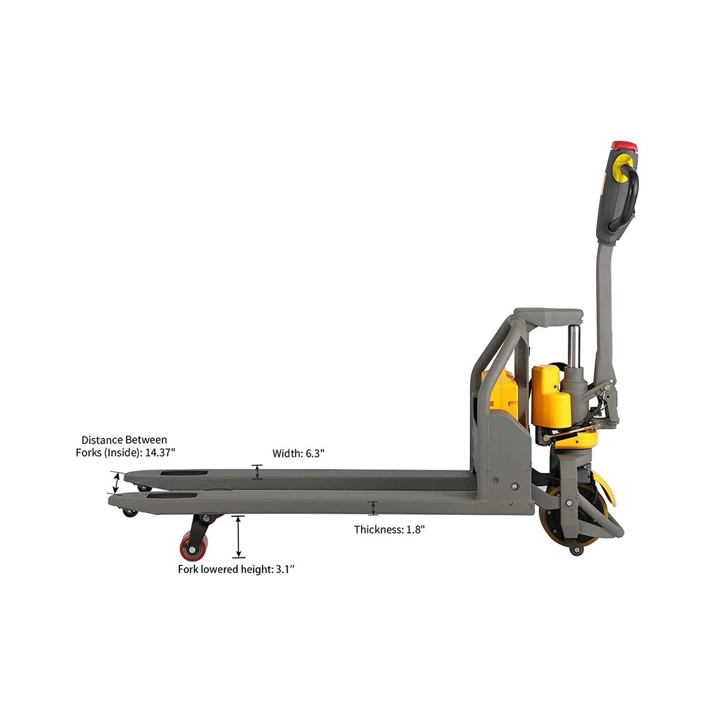 Full Electric Lithium Pallet Jack Trcuk 3300Lbs Capacity 48" X27" A-1018 and S-1002 Extra Lithium Battery