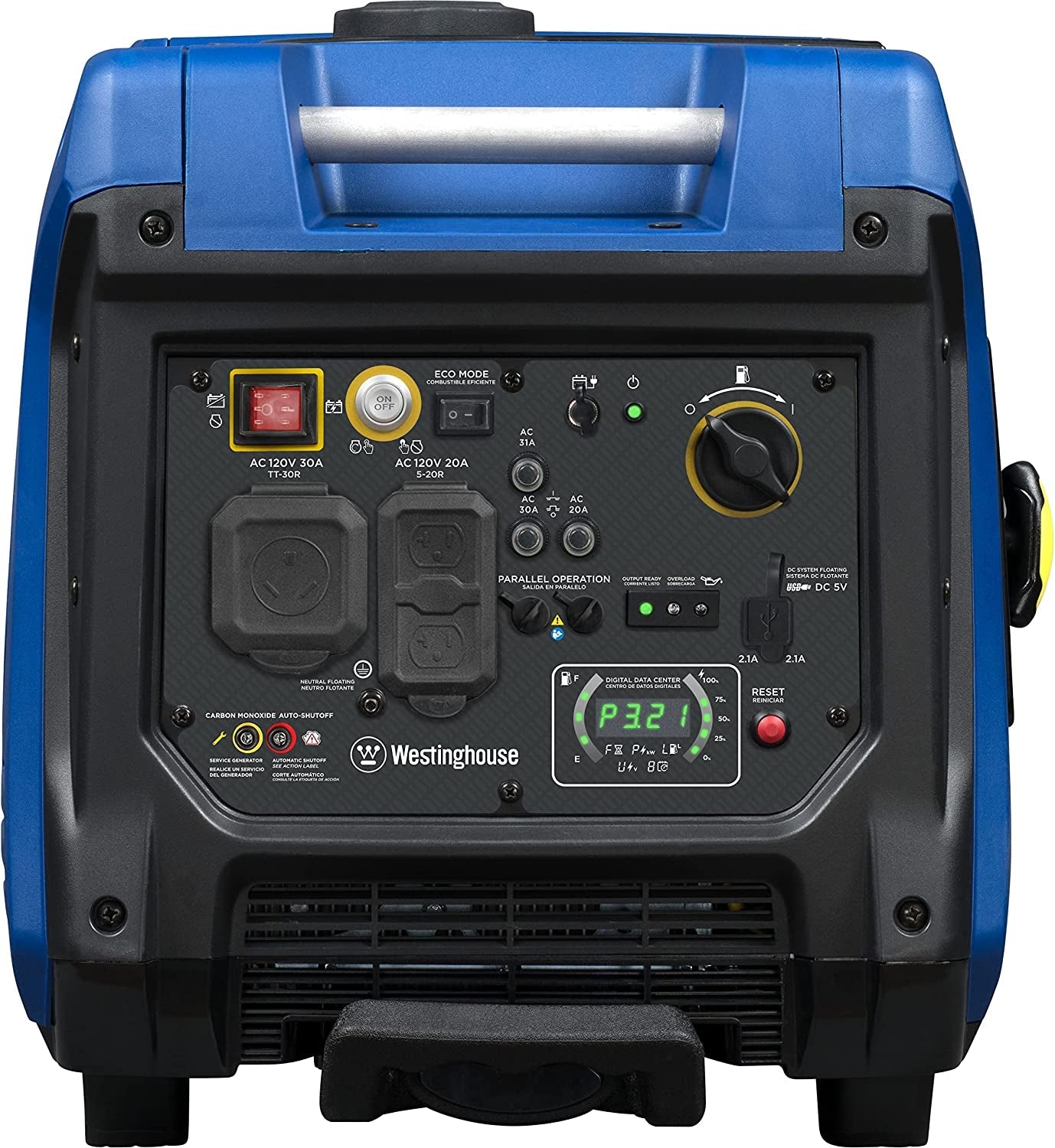 4500 Peak Watt Super Quiet Portable Inverter Generator, Remote Electric Start with Auto Choke, RV Ready 30A Outlet, Gas Powered, CO Sensor, Parallel Capable