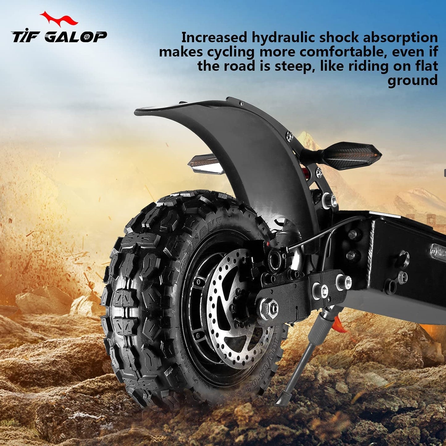 TIFGAOP Electric Scooter High Power Dual Drive 5600W Motor up to 50 MPH and 60 Miles Range 11 Inch Tubeless off Road Tires Electric Scooter for Adults with Detachable Seat