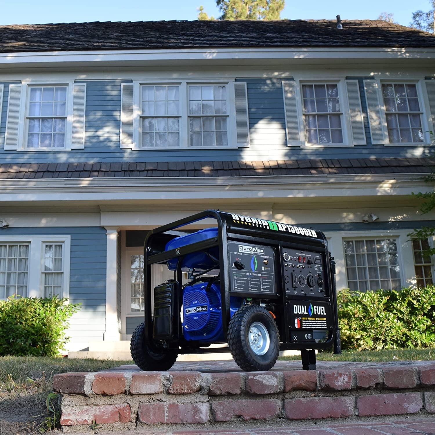 XP13000EH Dual Fuel Portable Generator 13000 Watt Gas or Propane Powered Electric Start-Home Back Up, Blue/Gray