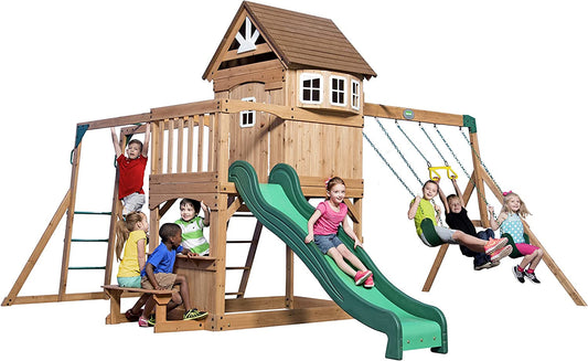 Backyard Discovery Montpelier All Cedar Wood Playset Swing Set