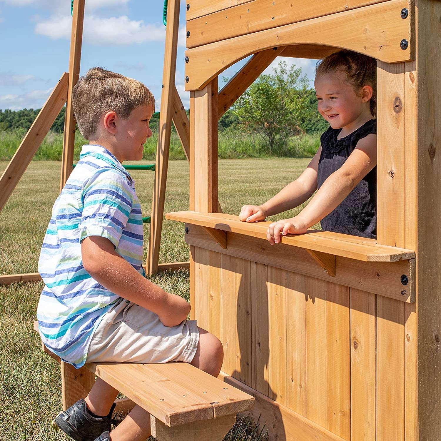 Backyard Discovery Montpelier All Cedar Wood Playset Swing Set