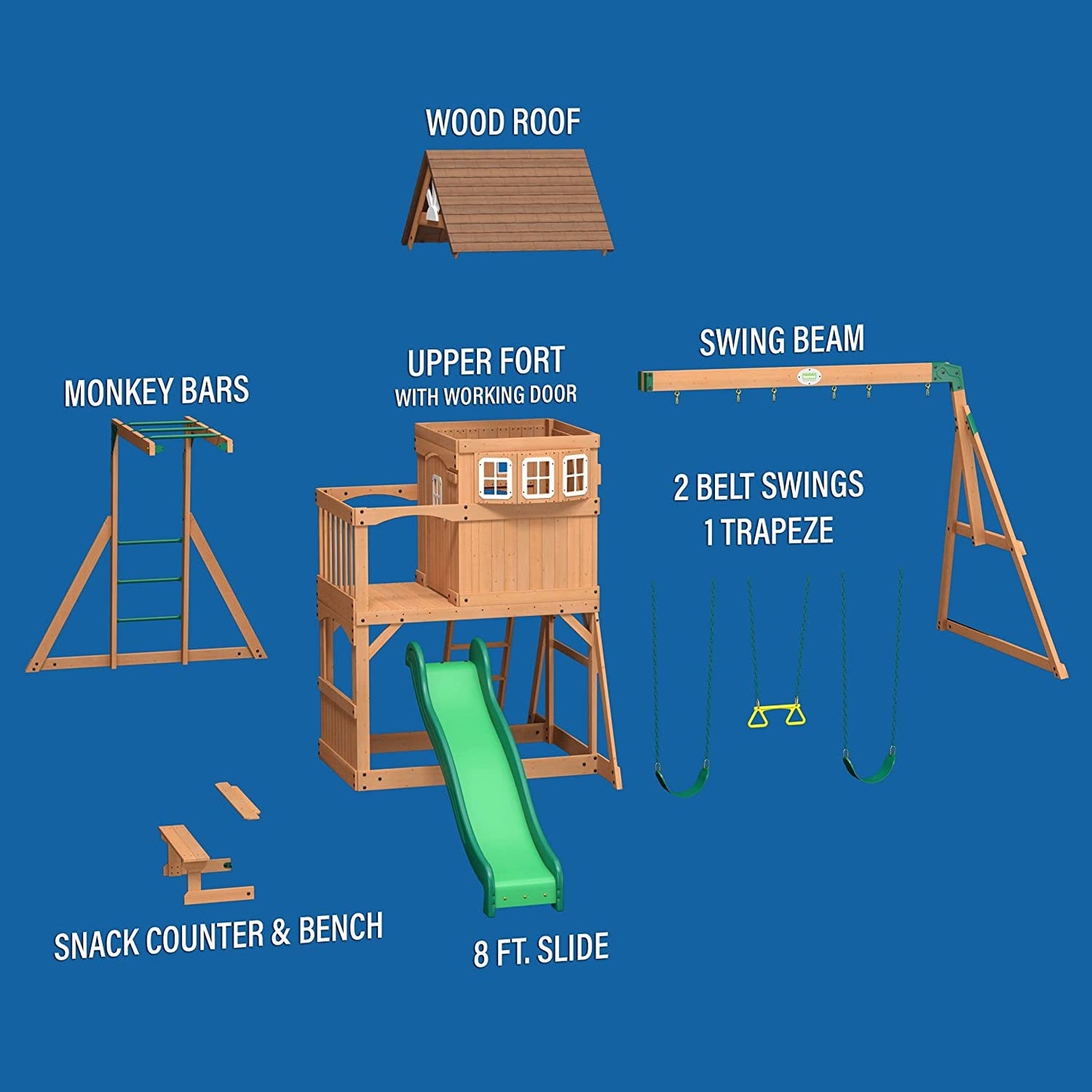 Backyard Discovery Montpelier All Cedar Wood Playset Swing Set