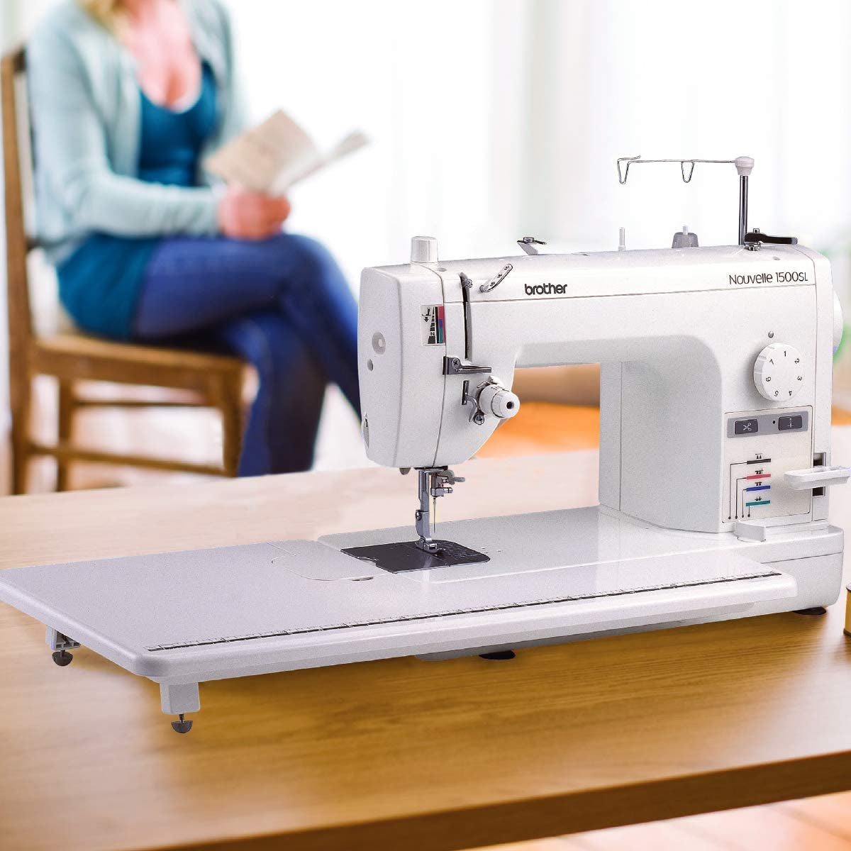 Sewing and Quilting Machine, PQ1500SL, up to 1,500 Stitches per Minute, Wide Table, 7 Included Sewing Feet