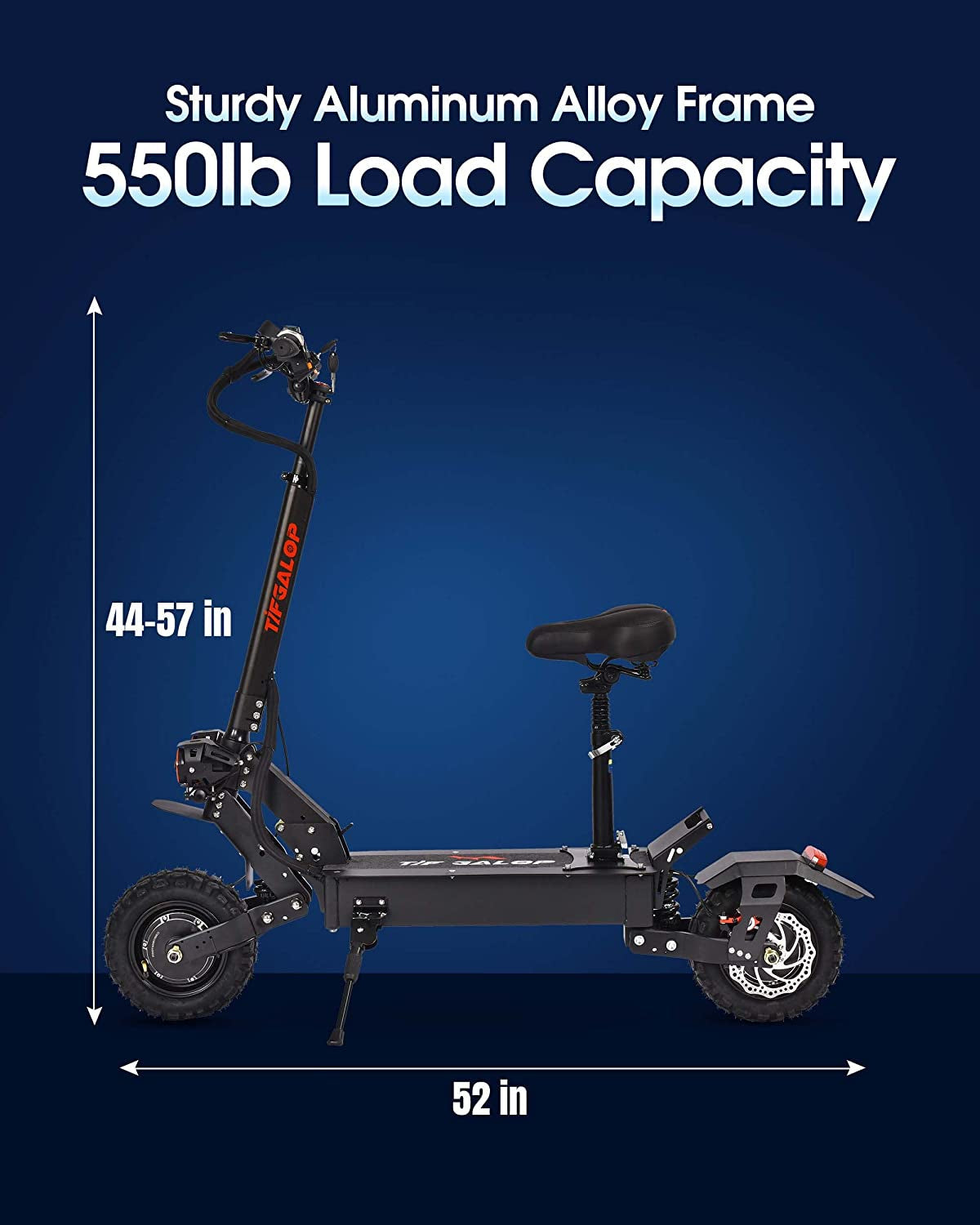 Electric Scooter for Adults - up to 55 Miles Long Range & 45 MPH, 2800W Dual Motor, 11 Inch Thick Off-Road Tires, Dual Suspensions, Foldable Adults Electric Scooter with Dual Oil Brake System