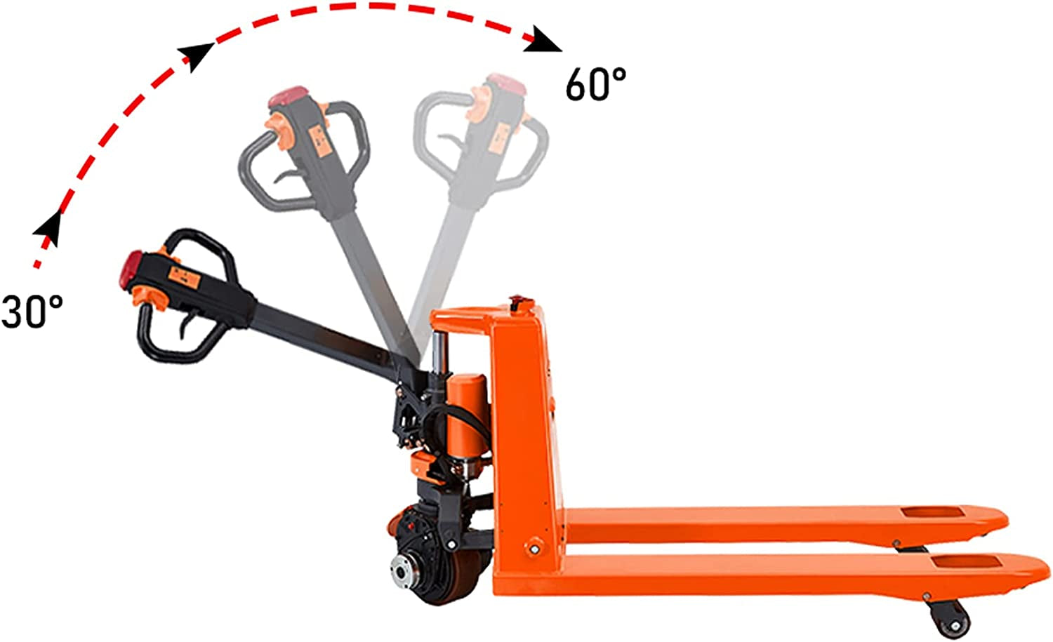 Tory Carrier Classic Electric Power Lithium Battery Pallet Jack/Pallet Truck 3300Lb Capacity 48" X27" Fork Length Used in Indoor Storage and Handling-Orange Style EPJ3300