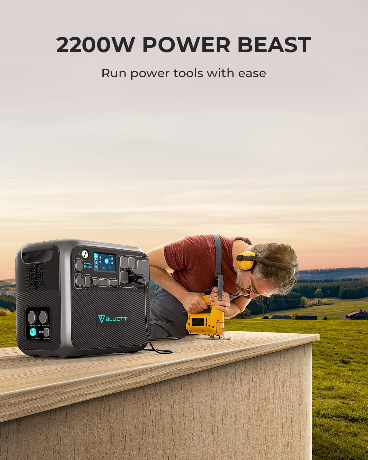 Portable Power Station AC200MAX, 2048Wh Lifepo4 Battery Backup, Expandable to 8192Wh W/ 4 2200W AC Outlets (4800W Peak), 30A RV Output, Solar Generator for Outdoor Camping, Home Use, Emergency