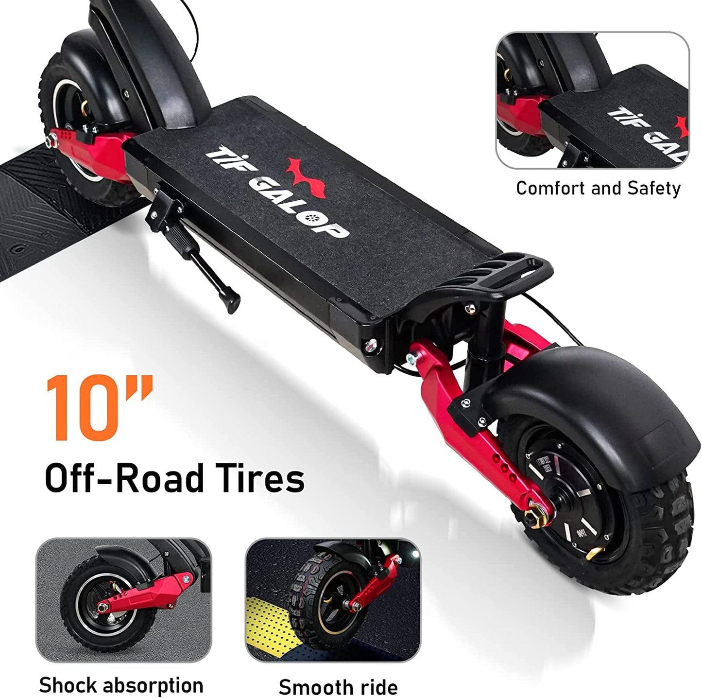 Electric Scooter Adults 30 MPH, Commuting Scooters with 1600W Motor and Dual Hydraulic Shock Absorption, up to 60 Miles Ranges, 10" Off-Road Tires Sport Electric Scooter