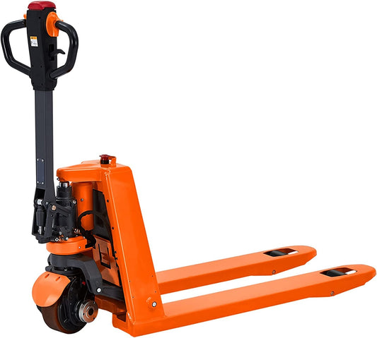 Tory Carrier Classic Electric Power Lithium Battery Pallet Jack/Pallet Truck 3300Lb Capacity 48" X27" Fork Length Used in Indoor Storage and Handling-Orange Style EPJ3300