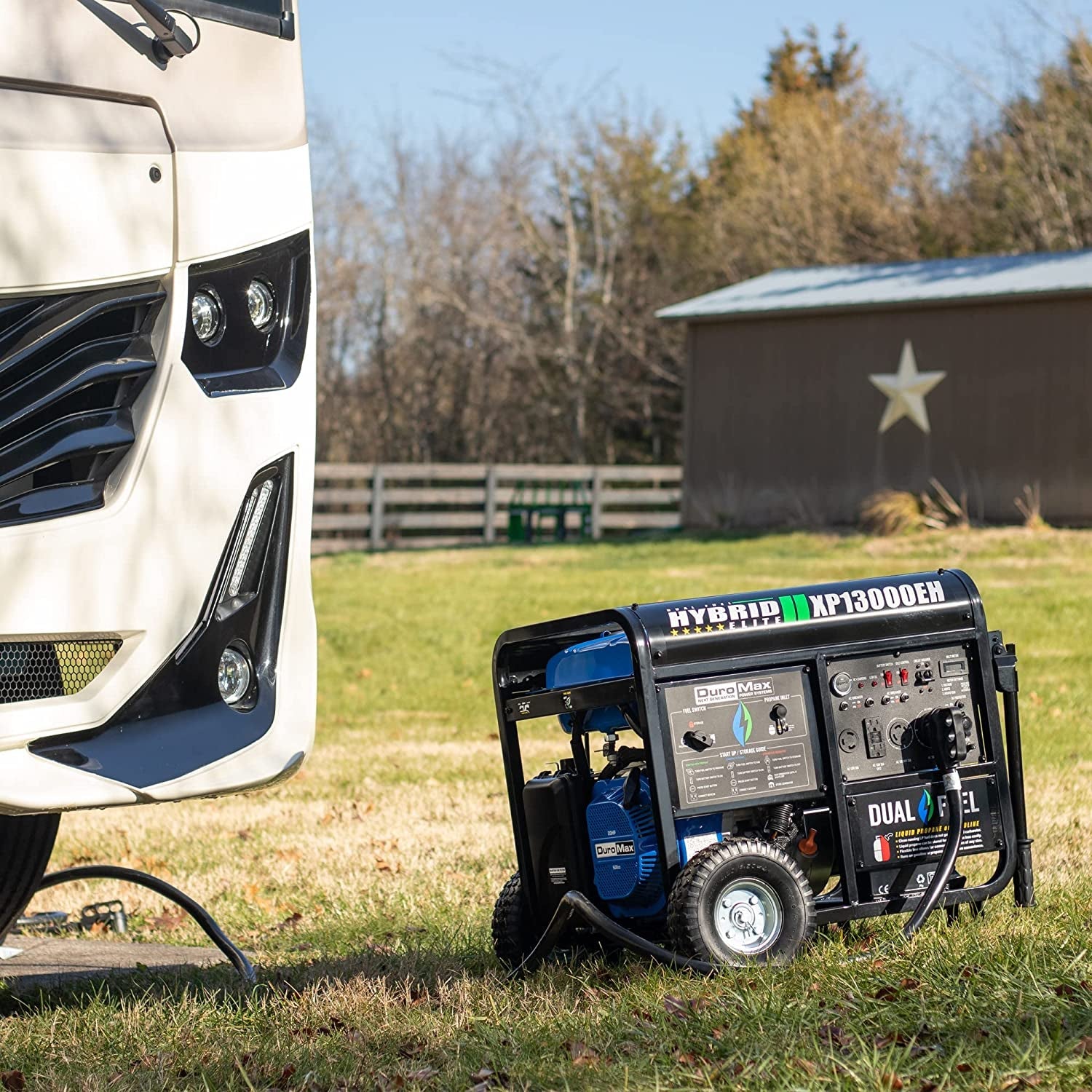 XP13000EH Dual Fuel Portable Generator 13000 Watt Gas or Propane Powered Electric Start-Home Back Up, Blue/Gray