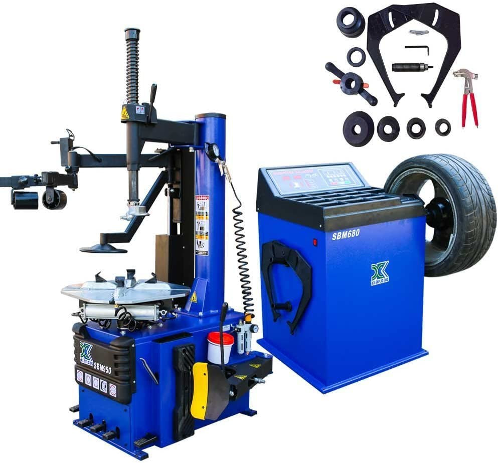 USA 1.5 HP Automaticw Tire Machine Tire Changer Wheel Balancers Machine Rim Balan CER Combo 960 680 Rim Clamping 12"-24" W/Auxiliary Arm and Air Bead Blaster Function / 12 Month Warranty