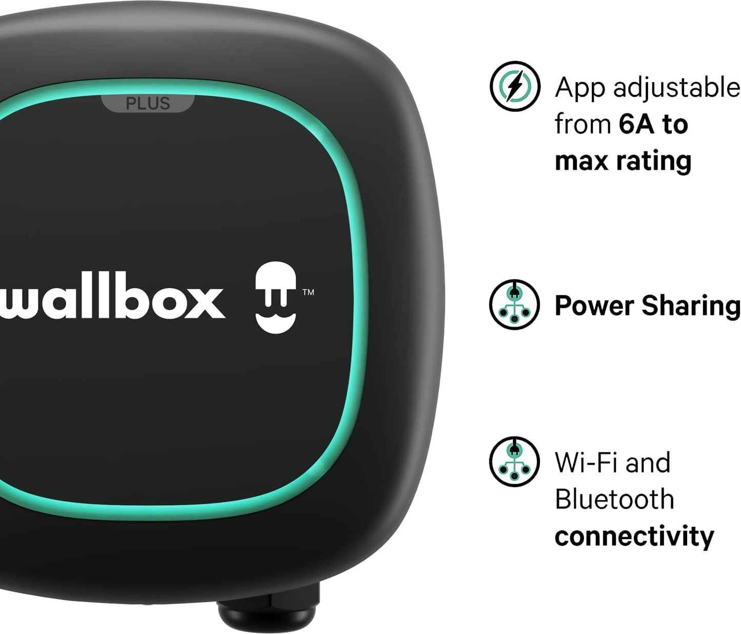 Wallbox Pulsar plus Level 2 Electric Vehicle Smart Charger - Ultra Compact, Wifi, Bluetooth, Alexa and Google Home - 25 Foot Cable - UL Certified - Indoor/Outdoor (48 Amp)