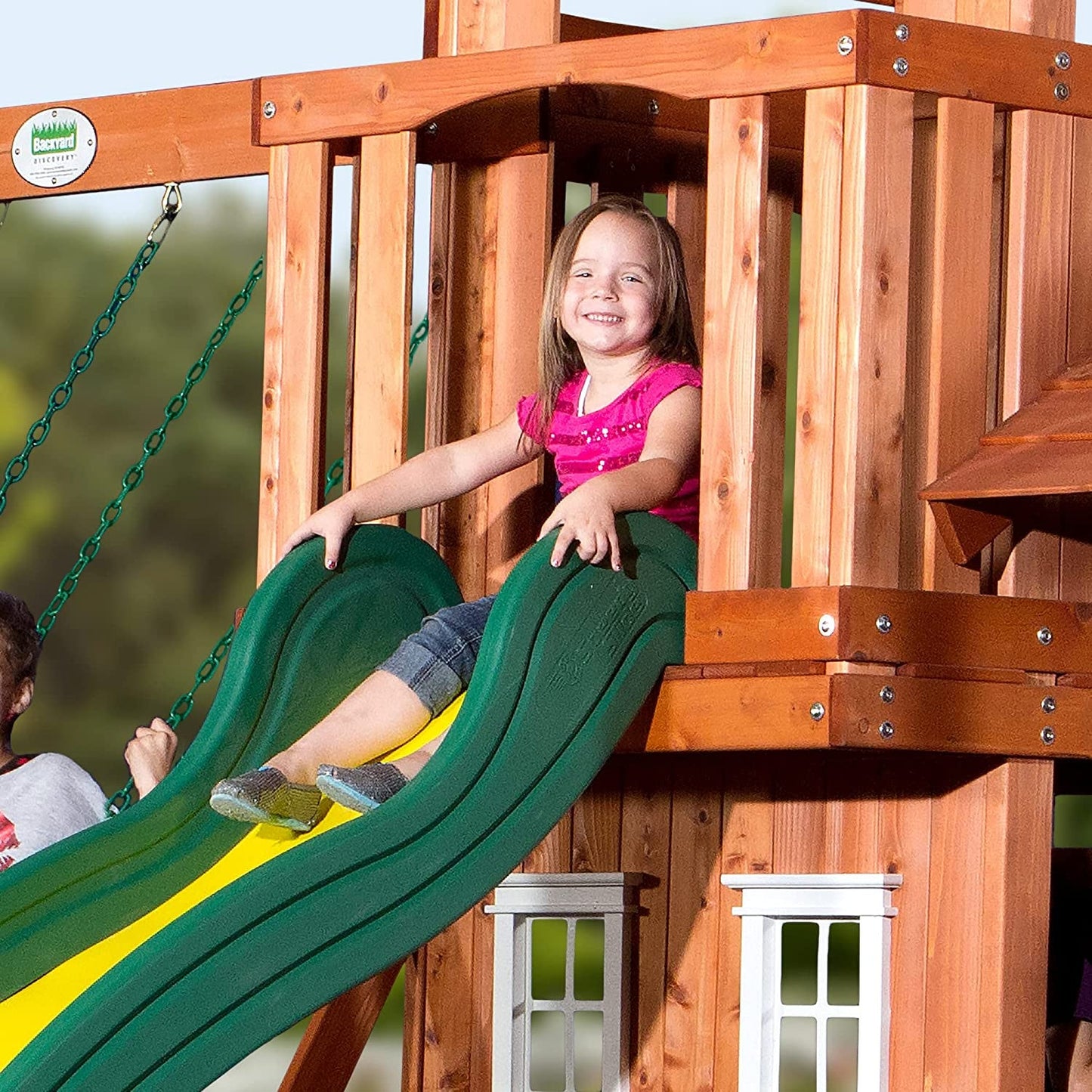 Backyard Discovery Tanglewood All Cedar Wood Playset Swing Set