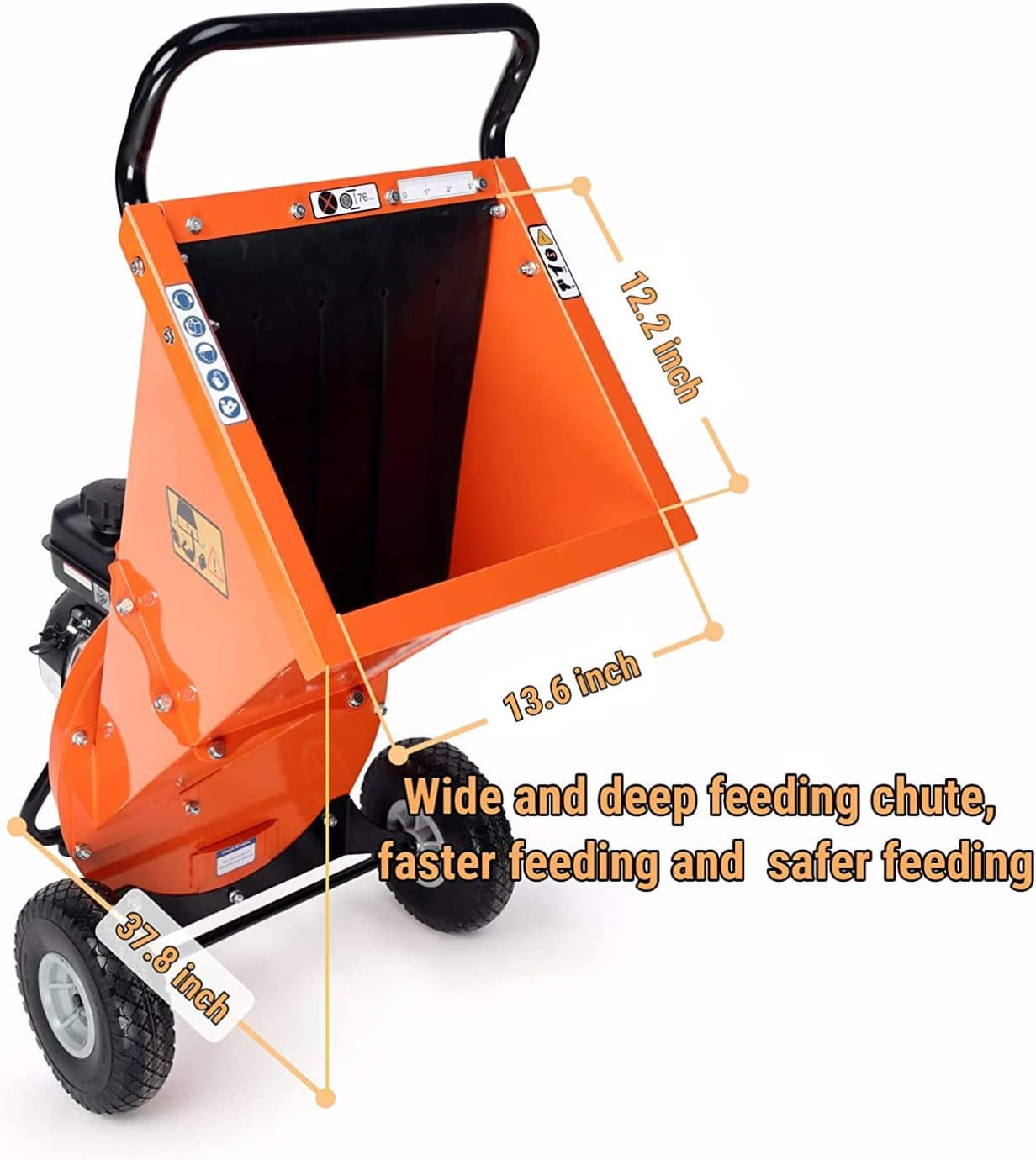 EFCUT C30 Wood Chipper Shredder Mulcher 7 HP 212Cc Heavy Duty Rotor Engine Gas Powered 3 Inch Max Wood Diameter Capacity 20:1 Reduction Ratio