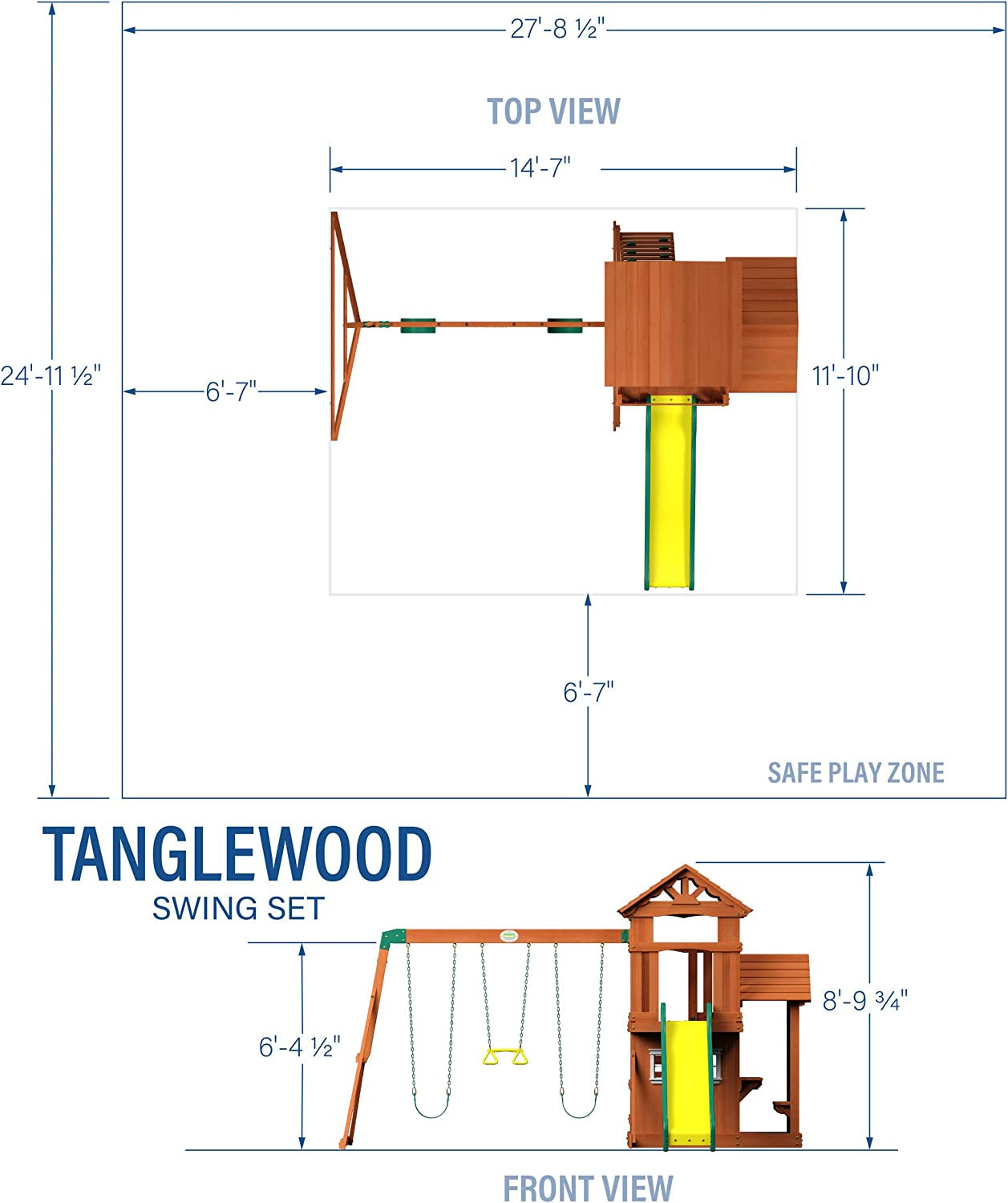 Backyard Discovery Tanglewood All Cedar Wood Playset Swing Set