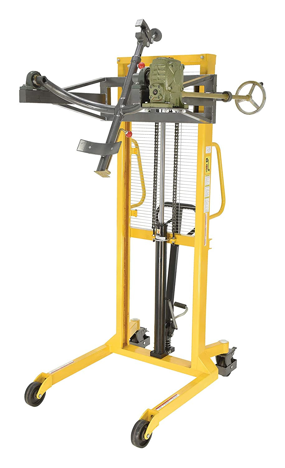 Vestil Drum-Lrt-Esj Drum Lifter/Rotator/Transport Steel Jaw, 44" Length X 78" Height X 40" Width, 550 Lb. Capacity, Yellow