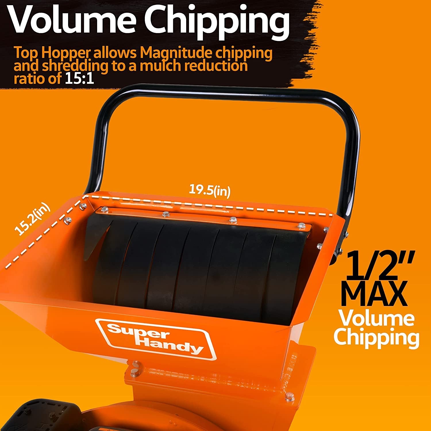 Superhandy Wood Chipper Shredder Mulcher Ultra Heavy Duty 7HP 3 in 1 Multi-Function 3" Inch Max Capacity (Amazon Exclusive)