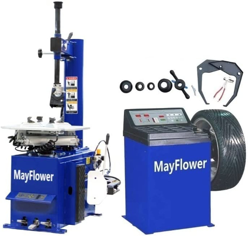 Mayflower - 1.5 HP Tire Changer Wheel Changers Machine Combo Balancer Rim Clamp 950 680 Bead Blaster / 1 Year Full Warranty