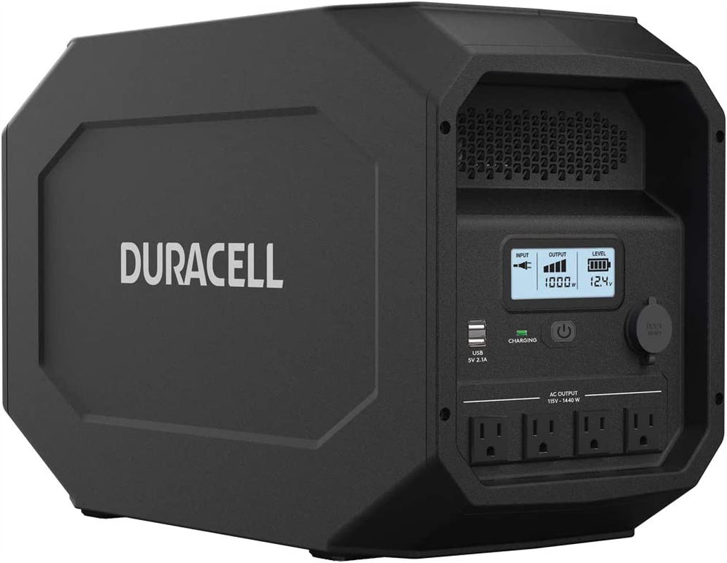 Duracell Power Source Electric Generator, Solar Capable, Gasless, Quiet, 1440W Output Power Inverter, High Capacity Power Bank