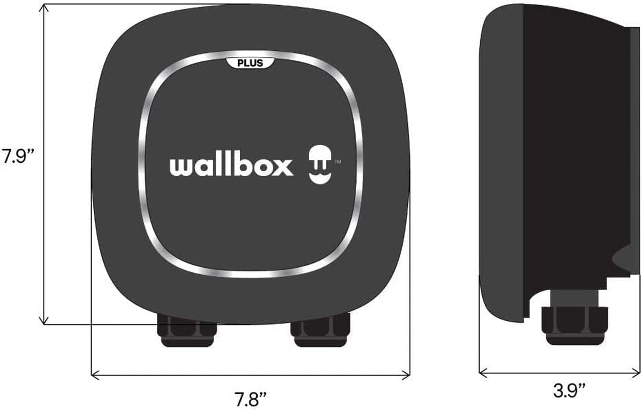 Wallbox Pulsar plus Level 2 Electric Vehicle Smart Charger - Ultra Compact, Wifi, Bluetooth, Alexa and Google Home - 25 Foot Cable - UL Certified - Indoor/Outdoor (48 Amp)