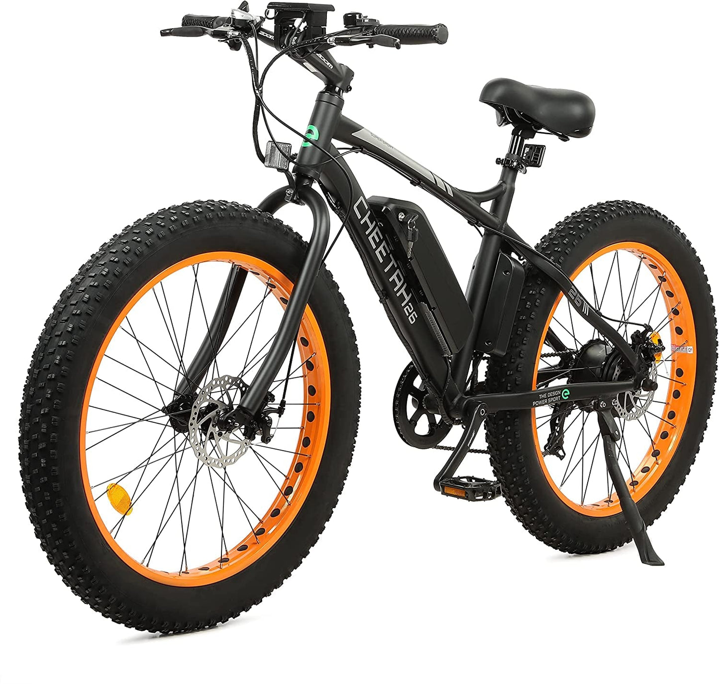 ECOTRIC Cheetah Electric Bike 26" X 4" Fat Tire Bicycle 500W 36V 12.5AH Battery Ebike Beach Mountain Snow E-Bike Throttle & Pedal Assist for Adults - 90% Pre-Assembled