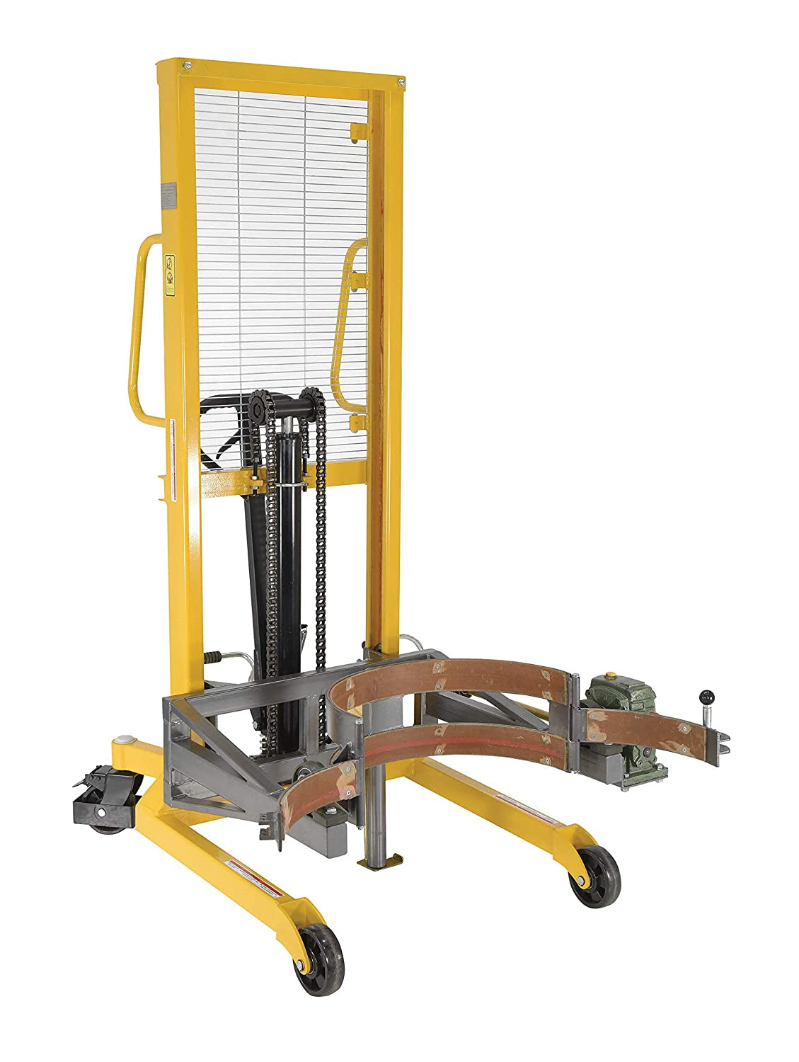 Vestil Drum-Lrt-Ec Drum Lifter/Rotator/Transport with Strap, 44" Length X 82" Height X 40" Width, 550 Lb. Capacity, Yellow