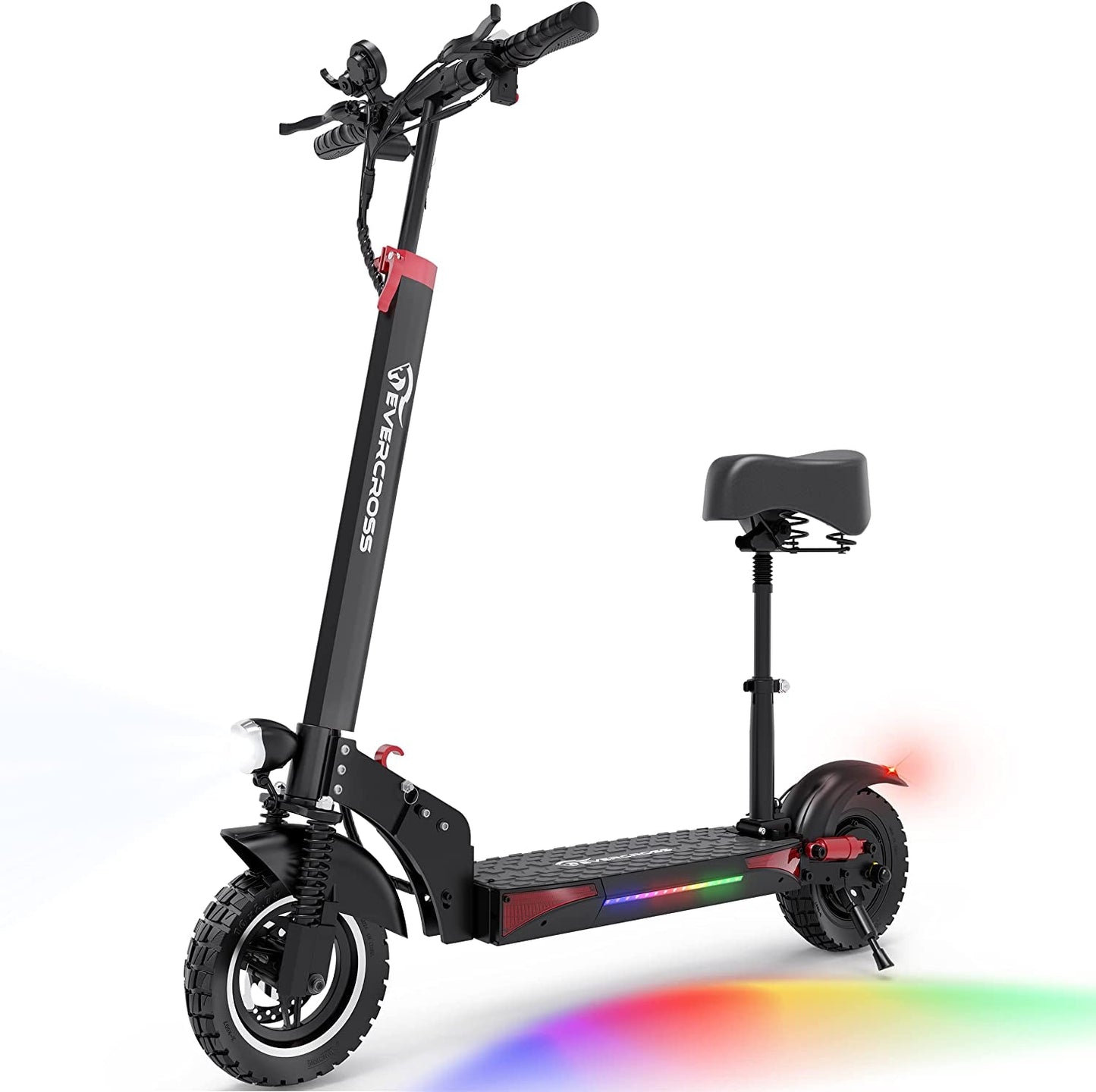 EVERCROSS Electric Scooter, Electric Scooter for Adults with 800W Motor, up to 28MPH & 25 Miles, Scooter for Adults with Dual Braking System, Folding Electric Scooter Offroad with 10'' Solid Tires