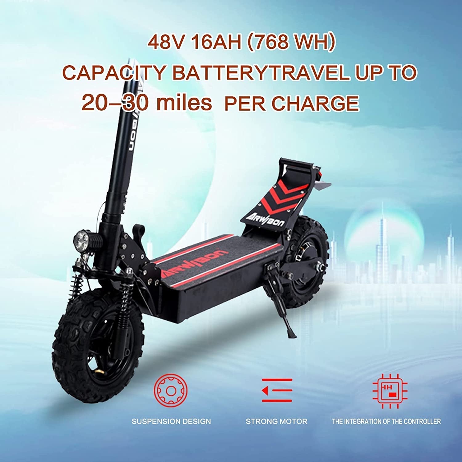 Electric Kick Scooter for Adults - 2500W Motor, up to 30 MPH & 20-30 Miles, 48V/16AH, 11'' Heavy Duty Vacuum Off-Road Tire, Disc Braking, Adult Electric Scooter without Seat