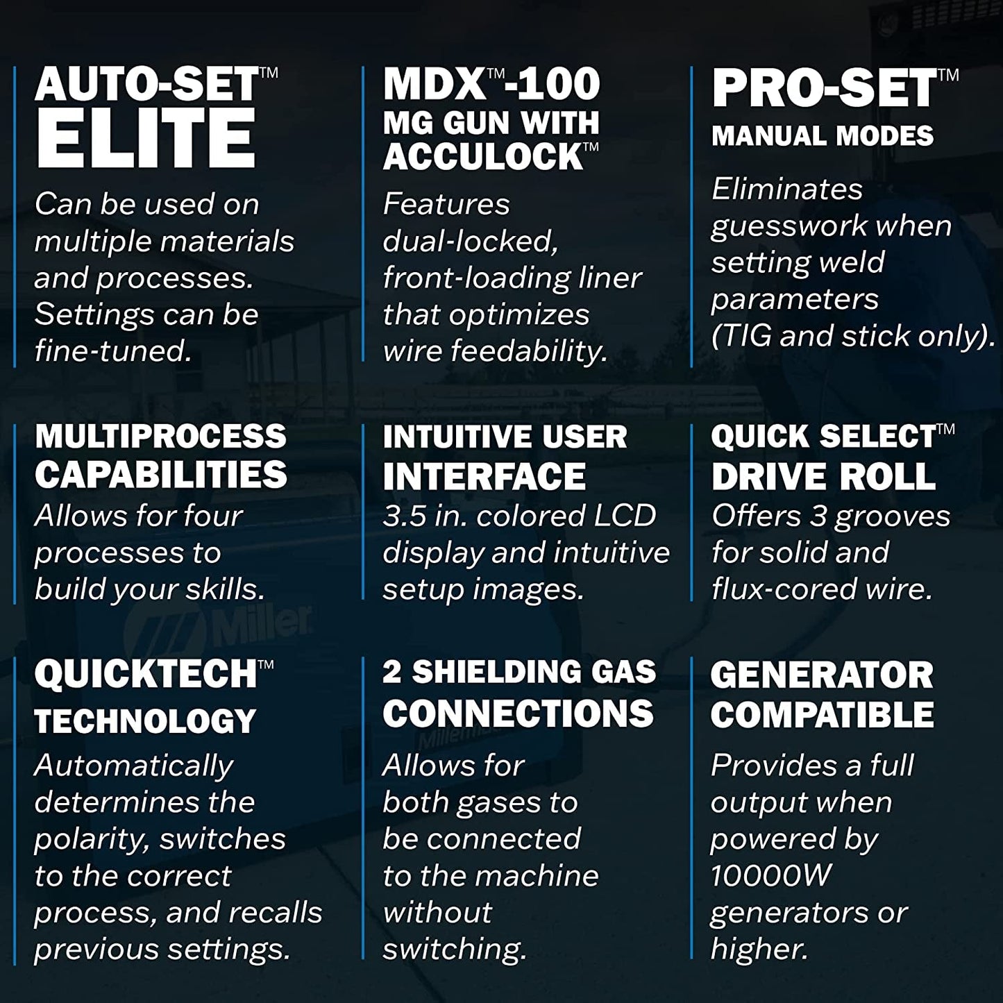 Miller Multimatic 220 AC/DC Multiprocess Welder, for 120/240-Volt Power Sources