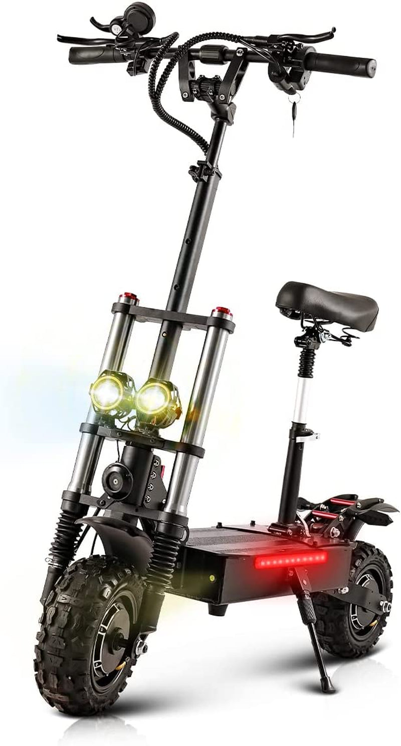 Dailysports Electric Scooter Adults 50 MPH, 5600W Motor 60V 38.5Ah Battery up to 56 Miles Range, Scooter Electric for Adults Dual Braking System & Dual Headlight, Foldable Commuter Scooter 11" Tires