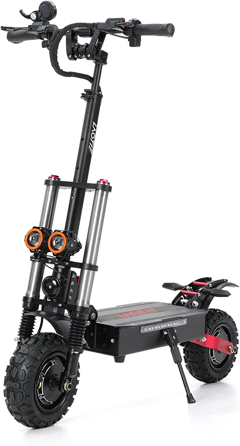 LAOTIE Ti30 Electric Scooter Adults, 5600W Dual Motors (Total), Max Speed 50 MPH & 87 Miles Range, 11" Tubeless Tires, Foldable E-Scooter with Oil Brake and Electric Brake, Dual Suspension