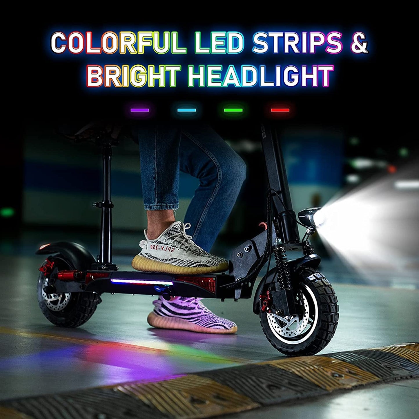 EVERCROSS Electric Scooter, Electric Scooter for Adults with 800W Motor, up to 28MPH & 25 Miles, Scooter for Adults with Dual Braking System, Folding Electric Scooter Offroad with 10'' Solid Tires