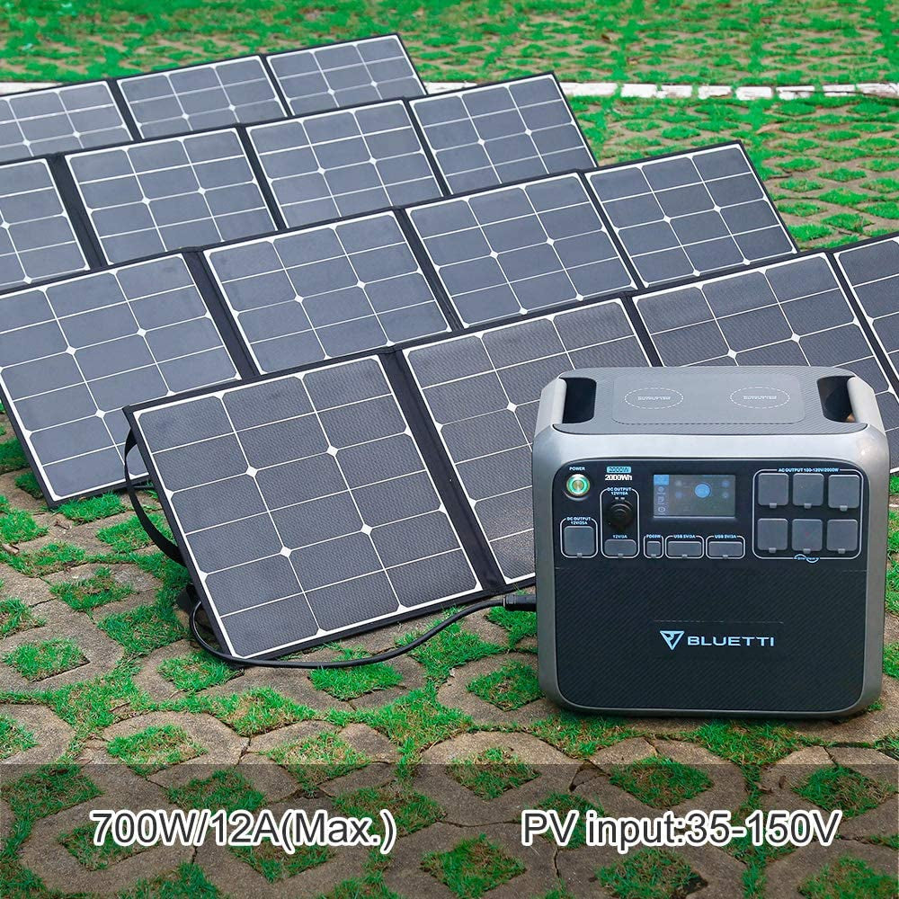 AC200P Portable Power Station with Solar Panel Included 2000W Solar Generator Kit with 3Pcs 200W Foldable Solar Panel, 6 120V AC Outlet Lithium Battery Backup for Home Use Outdoor Camping Van