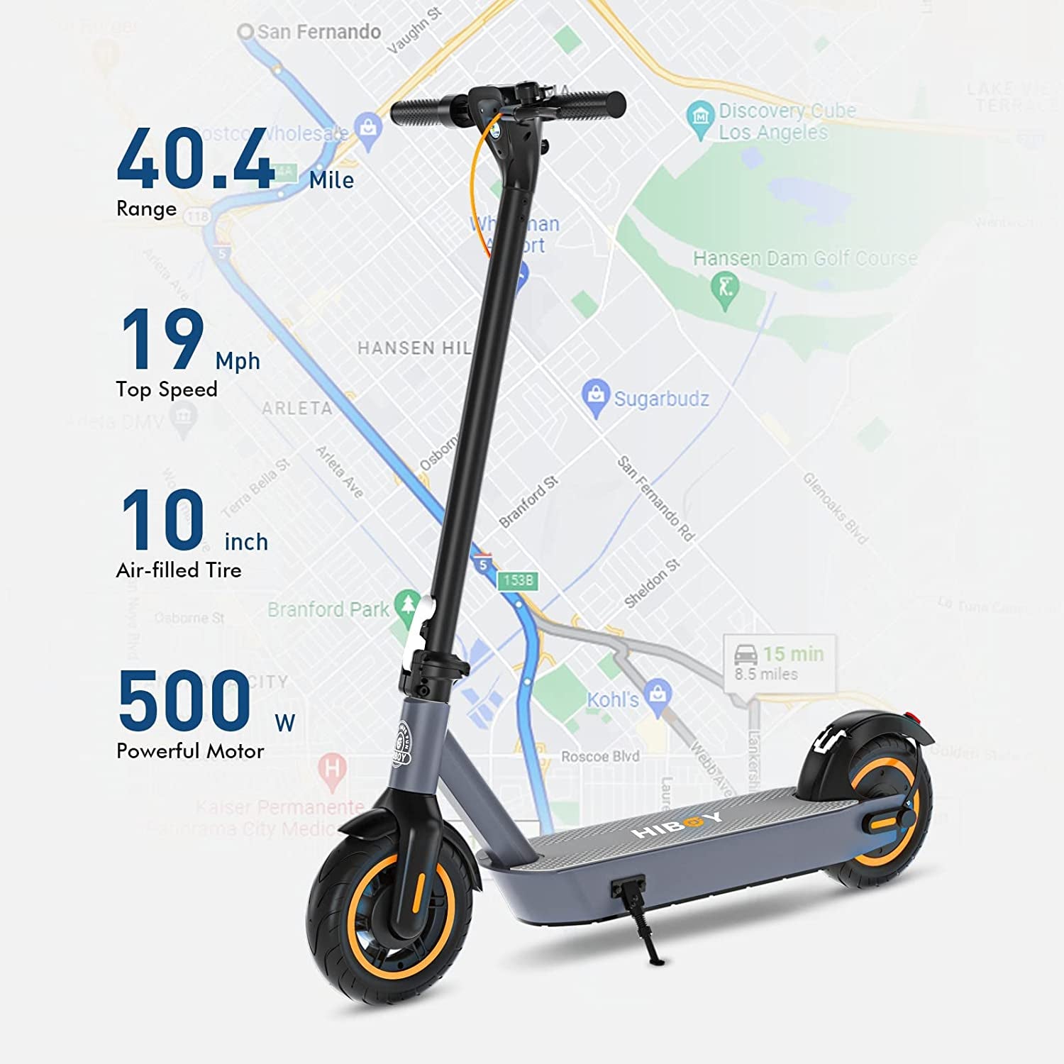 Hiboy S2 Pro/S2 MAX Electric Scooter, 500W Motor, 10" Tires, 25/40.4 Miles Range, 19 Mph Folding Commuter Electric Scooter for Adults (Optional Seat)